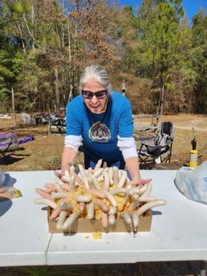 Blowing up a Hot Dog Cake
